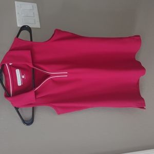 Pebble Beach red sleeveless polo Medium